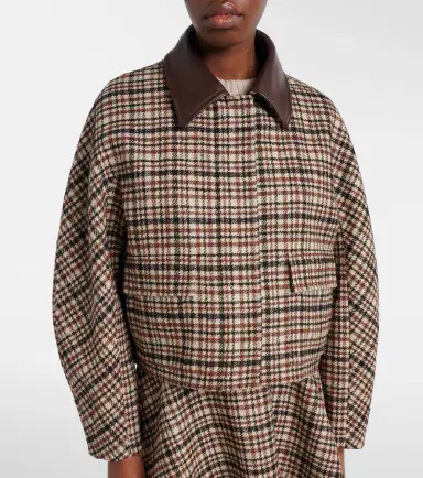 Brunello Cucinelli Checked wool and alpaca-blend jacket | Thumbnail 5 Brunello Cucinelli Checked wool and alpaca-blend jacket | Thumbnail 5