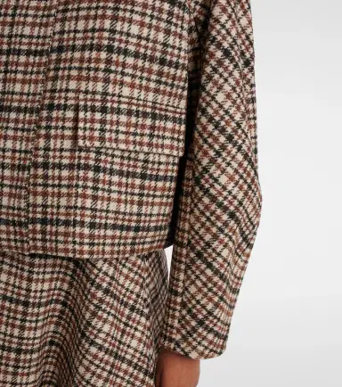Brunello Cucinelli Checked wool and alpaca-blend jacket | Thumbnail 6 Brunello Cucinelli Checked wool and alpaca-blend jacket | Thumbnail 6