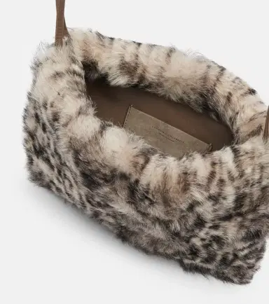 Brunello Cucinelli Mellow Small lynx-print shearling shoulder bag | Thumbnail 2 Brunello Cucinelli Mellow Small lynx-print shearling shoulder bag | Thumbnail 2
