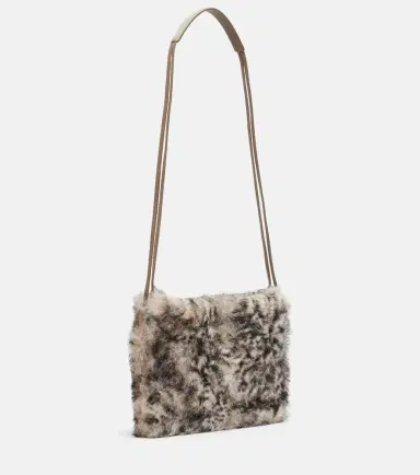 Brunello Cucinelli Mellow Small lynx-print shearling shoulder bag | Thumbnail 3 Brunello Cucinelli Mellow Small lynx-print shearling shoulder bag | Thumbnail 3