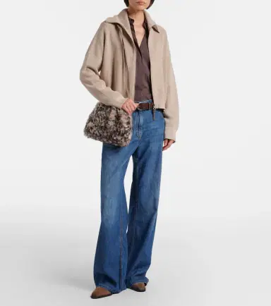 Brunello Cucinelli Mellow Small lynx-print shearling shoulder bag | Thumbnail 6 Brunello Cucinelli Mellow Small lynx-print shearling shoulder bag | Thumbnail 6