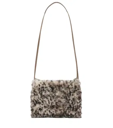 Brunello Cucinelli Mellow Small lynx-print shearling shoulder bag | Thumbnail 1 Brunello Cucinelli Mellow Small lynx-print shearling shoulder bag | Thumbnail 1