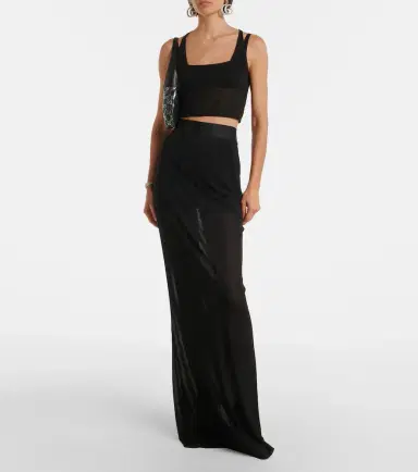 Gucci Semi-sheer crêpe maxi skirt | Thumbnail 5 Gucci Semi-sheer crêpe maxi skirt | Thumbnail 5