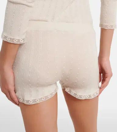Gucci Lace-trimmed wool micro shorts | Thumbnail 3 Gucci Lace-trimmed wool micro shorts | Thumbnail 3