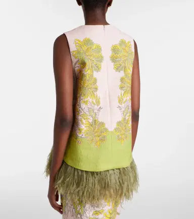 La DoubleJ La Scala feather-trimmed cotton top | Thumbnail 5 La DoubleJ La Scala feather-trimmed cotton top | Thumbnail 5