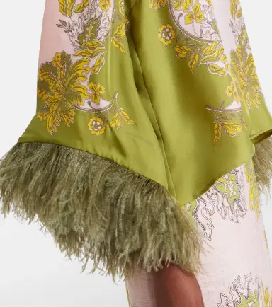 La DoubleJ Make An Exit feather-trimmed silk twill top | Thumbnail 3 La DoubleJ Make An Exit feather-trimmed silk twill top | Thumbnail 3