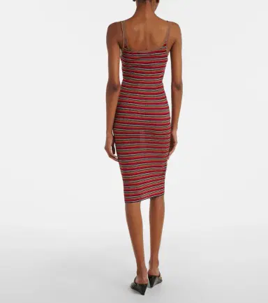 Prada Logo ribbed-knit cotton midi dress | Thumbnail 4 Prada Logo ribbed-knit cotton midi dress | Thumbnail 4