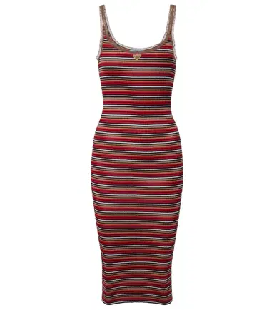 Prada Logo ribbed-knit cotton midi dress | Thumbnail 1 Prada Logo ribbed-knit cotton midi dress | Thumbnail 1