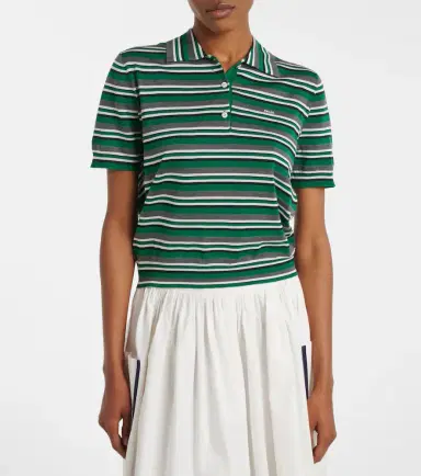 Prada Striped cotton and silk polo shirt | Thumbnail 4 Prada Striped cotton and silk polo shirt | Thumbnail 4