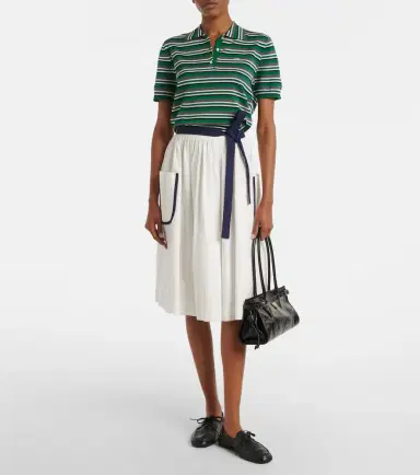 Prada Striped cotton and silk polo shirt | Thumbnail 6 Prada Striped cotton and silk polo shirt | Thumbnail 6