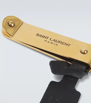 Saint Laurent Leather-trimmed bill clip | Thumbnail 3 Saint Laurent Leather-trimmed bill clip | Thumbnail 3