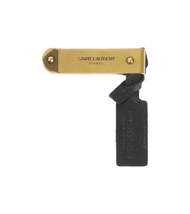 Saint Laurent Leather-trimmed bill clip | Thumbnail 1 Saint Laurent Leather-trimmed bill clip | Thumbnail 1