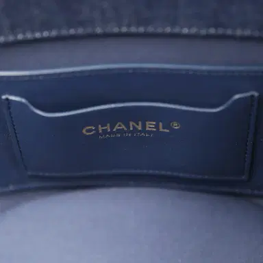 Chanel Chanel Small Coco Beach Shopping Tote Bag Bag Beige Raffia and Dark Blue Denim Light Gold Hardware | Thumbnail 9 Chanel Chanel Small Coco Beach Shopping Tote Bag Bag Beige Raffia and Dark Blue Denim Light Gold Hardware | Thumbnail 9