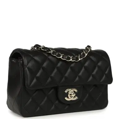 Chanel Pre-owned Chanel Mini Classic Rectangular Flap Bag Black Lambskin Light Gold Hardware | Thumbnail 2 Chanel Pre-owned Chanel Mini Classic Rectangular Flap Bag Black Lambskin Light Gold Hardware | Thumbnail 2