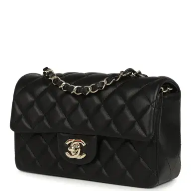 Chanel Pre-owned Chanel Mini Classic Rectangular Flap Bag Black Lambskin Light Gold Hardware | Thumbnail 5 Chanel Pre-owned Chanel Mini Classic Rectangular Flap Bag Black Lambskin Light Gold Hardware | Thumbnail 5