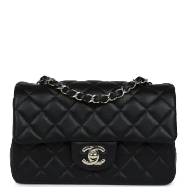Chanel Pre-owned Chanel Mini Classic Rectangular Flap Bag Black Lambskin Light Gold Hardware | Thumbnail 1 Chanel Pre-owned Chanel Mini Classic Rectangular Flap Bag Black Lambskin Light Gold Hardware | Thumbnail 1