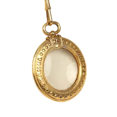 Chanel Vintage Chanel 24K Gold Plated Long Loupe Pendant Necklace | Thumbnail 3 Chanel Vintage Chanel 24K Gold Plated Long Loupe Pendant Necklace | Thumbnail 3