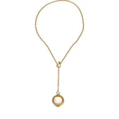 Chanel Vintage Chanel 24K Gold Plated Long Loupe Pendant Necklace | Thumbnail 1 Chanel Vintage Chanel 24K Gold Plated Long Loupe Pendant Necklace | Thumbnail 1