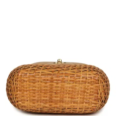 Chanel Vintage Chanel Basket Bag Beige Lambskin and Rattan Wicker Gold Hardware | Thumbnail 6 Chanel Vintage Chanel Basket Bag Beige Lambskin and Rattan Wicker Gold Hardware | Thumbnail 6
