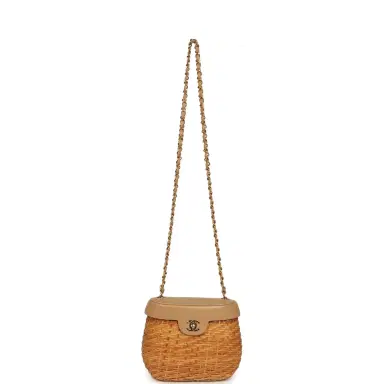 Chanel Vintage Chanel Basket Bag Beige Lambskin and Rattan Wicker Gold Hardware | Thumbnail 7 Chanel Vintage Chanel Basket Bag Beige Lambskin and Rattan Wicker Gold Hardware | Thumbnail 7
