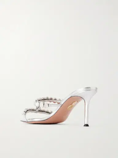 Aquazzura Mystic Stone 75 Embellished Mules | Thumbnail 3 Aquazzura Mystic Stone 75 Embellished Mules | Thumbnail 3