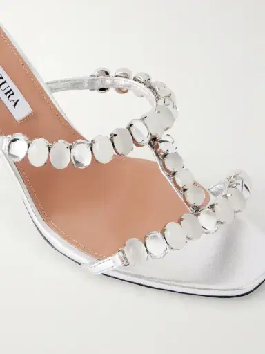 Aquazzura Mystic Stone 75 Embellished Mules | Thumbnail 5 Aquazzura Mystic Stone 75 Embellished Mules | Thumbnail 5