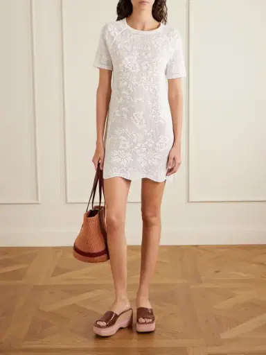 Chloé Crochet-knit Cotton Mini Dress | Thumbnail 2 Chloé Crochet-knit Cotton Mini Dress | Thumbnail 2
