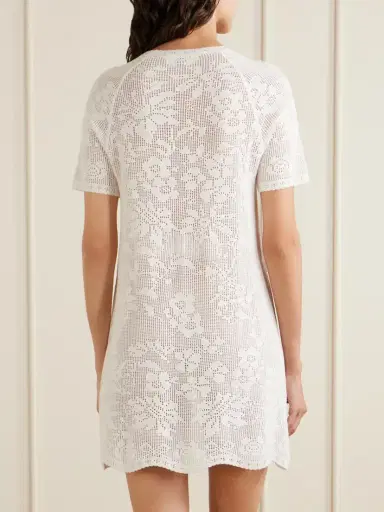 Chloé Crochet-knit Cotton Mini Dress | Thumbnail 3 Chloé Crochet-knit Cotton Mini Dress | Thumbnail 3