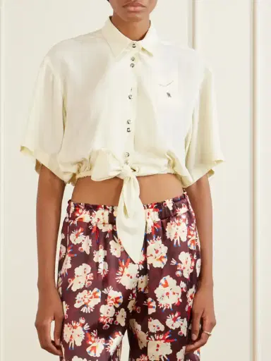 Rabanne Logo-embellished Knotted Blouse | Thumbnail 3 Rabanne Logo-embellished Knotted Blouse | Thumbnail 3