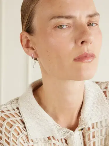 Loren Stewart Gocciola Sterling Silver And Chalcedony Hoop Earrings | Thumbnail 2 Loren Stewart Gocciola Sterling Silver And Chalcedony Hoop Earrings | Thumbnail 2
