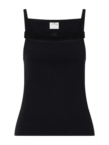 Courrèges 90's Ribbed Cotton-blend Jersey Tank | Thumbnail 1 Courrèges 90's Ribbed Cotton-blend Jersey Tank | Thumbnail 1