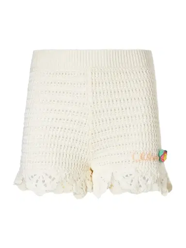 Chloé Appliquéd Crocheted Cotton Shorts | Thumbnail 1 Chloé Appliquéd Crocheted Cotton Shorts | Thumbnail 1