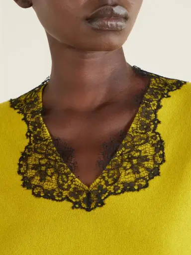 Valentino Garavani Lace-trimmed Cashmere Sweater | Thumbnail 4 Valentino Garavani Lace-trimmed Cashmere Sweater | Thumbnail 4