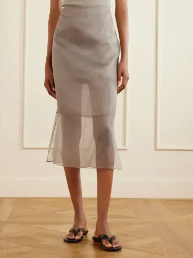 Brandon Maxwell The Brett Silk-organza Midi Skirt | Thumbnail 3 Brandon Maxwell The Brett Silk-organza Midi Skirt | Thumbnail 3
