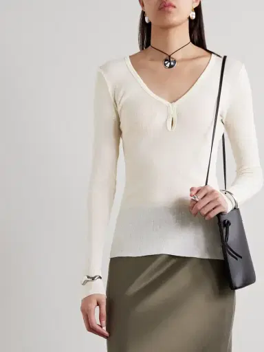 James Perse Ribbed Cotton And Cashmere-blend Top | Thumbnail 3 James Perse Ribbed Cotton And Cashmere-blend Top | Thumbnail 3