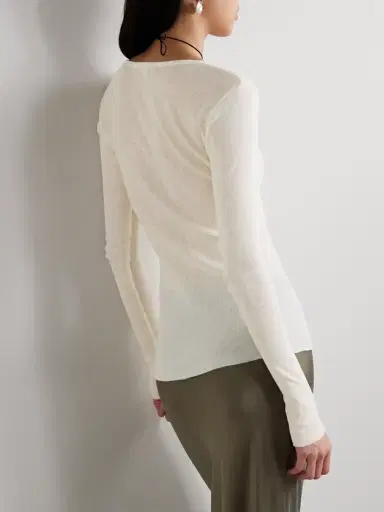 James Perse Ribbed Cotton And Cashmere-blend Top | Thumbnail 4 James Perse Ribbed Cotton And Cashmere-blend Top | Thumbnail 4