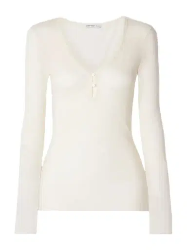 James Perse Ribbed Cotton And Cashmere-blend Top | Thumbnail 1 James Perse Ribbed Cotton And Cashmere-blend Top | Thumbnail 1