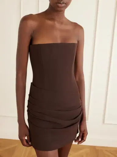 Alex Perry Strapless Draped Crepe Mini Dress | Thumbnail 4 Alex Perry Strapless Draped Crepe Mini Dress | Thumbnail 4