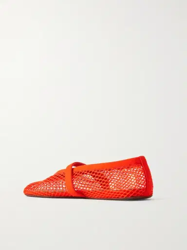 Alaïa Suede-trimmed Mesh Ballet Flats | Thumbnail 3 Alaïa Suede-trimmed Mesh Ballet Flats | Thumbnail 3