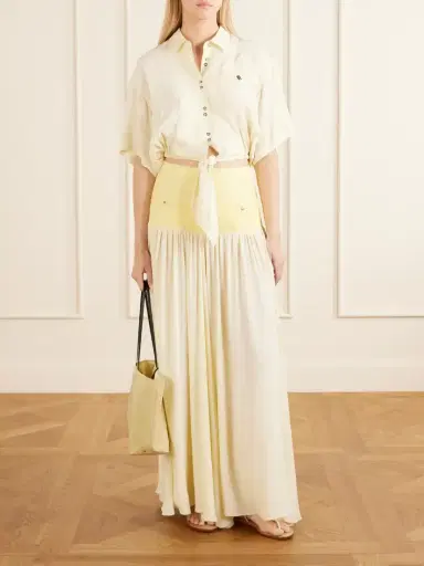 Rabanne Cotton And Crepe Maxi Skirt | Thumbnail 2 Rabanne Cotton And Crepe Maxi Skirt | Thumbnail 2
