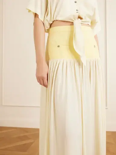 Rabanne Cotton And Crepe Maxi Skirt | Thumbnail 4 Rabanne Cotton And Crepe Maxi Skirt | Thumbnail 4