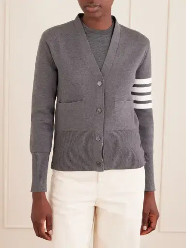Thom Browne Grosgrain-trimmed Striped Cotton Cardigan | Thumbnail 3 Thom Browne Grosgrain-trimmed Striped Cotton Cardigan | Thumbnail 3