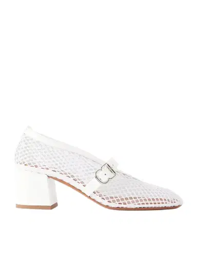 Alaïa 55 Leather-trimmed Mesh Pumps | Thumbnail 1 Alaïa 55 Leather-trimmed Mesh Pumps | Thumbnail 1