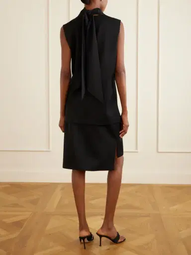 Brandon Maxwell The Noa Gathered Wool-twill Turtleneck Mini Dress | Thumbnail 3 Brandon Maxwell The Noa Gathered Wool-twill Turtleneck Mini Dress | Thumbnail 3