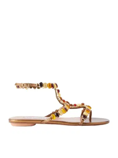 Aquazzura Mystic Stone Embellished Leather Sandals | Thumbnail 1 Aquazzura Mystic Stone Embellished Leather Sandals | Thumbnail 1