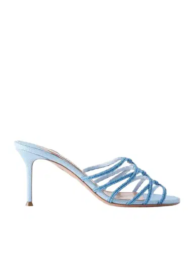 Aquazzura Rope 75 Raffia-trimmed Cord Mules | Thumbnail 1 Aquazzura Rope 75 Raffia-trimmed Cord Mules | Thumbnail 1