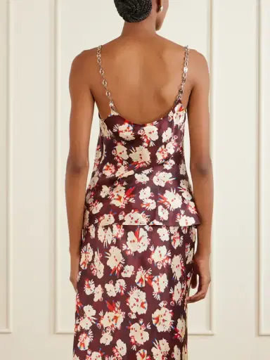 Rabanne Chainmail-embellished Floral-print Silk Tank | Thumbnail 3 Rabanne Chainmail-embellished Floral-print Silk Tank | Thumbnail 3