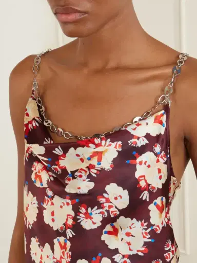 Rabanne Chainmail-embellished Floral-print Silk Tank | Thumbnail 4 Rabanne Chainmail-embellished Floral-print Silk Tank | Thumbnail 4