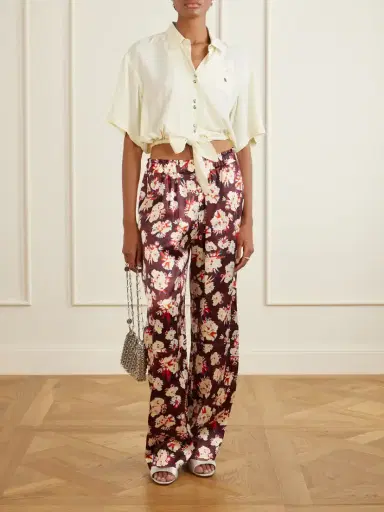 Rabanne Floral-print Wide-leg Silk Pants | Thumbnail 2 Rabanne Floral-print Wide-leg Silk Pants | Thumbnail 2