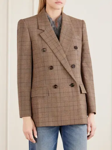 Chloé Double-breasted Checked Wool Blazer | Thumbnail 3 Chloé Double-breasted Checked Wool Blazer | Thumbnail 3